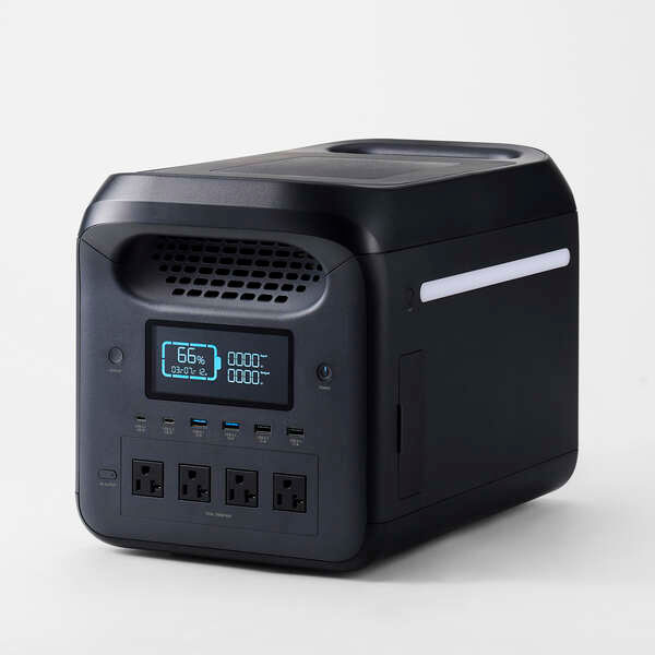 エレコム DE-PS1200PBK ポータブル電源(ブラック)　1228.8Wh　ACコンセント4口　USB-C出力搭載 DEPS1200PBK