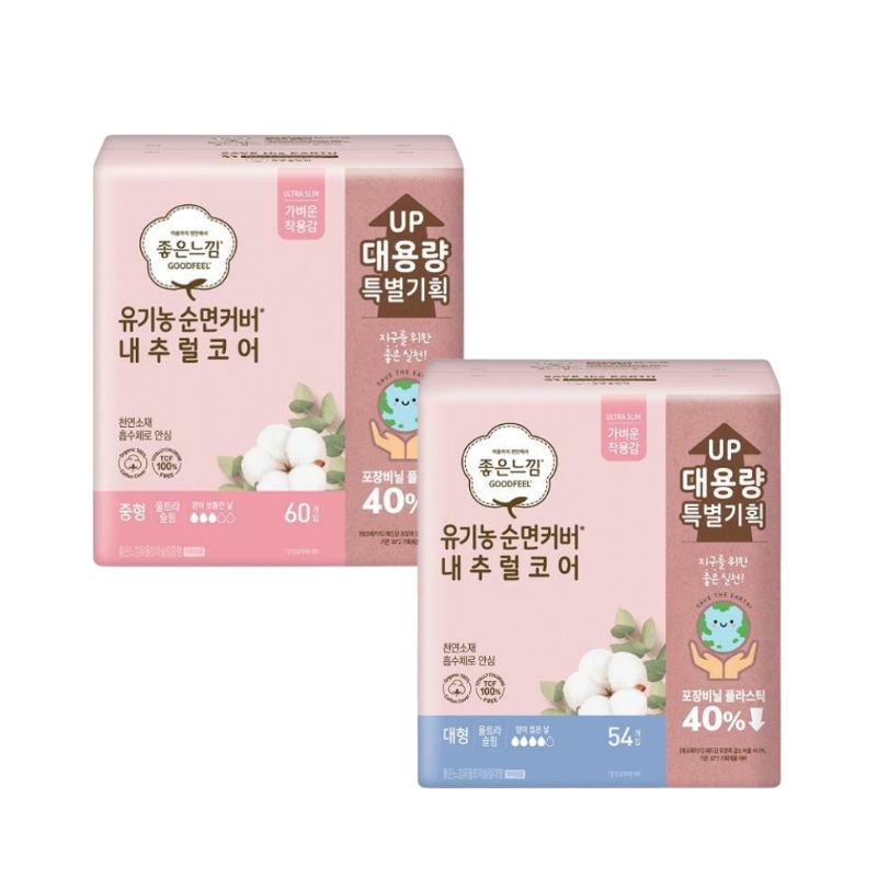 [大容量] いい感じ オーガニック 純綿 ナチュラル コア ウルトラ スリム 中型 / 大型