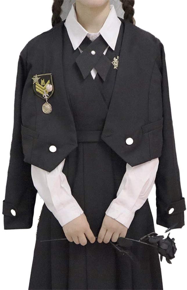 黒セーラー服長袖ブレザーワンピースロングスカートコスプレコスチューム女子高生学園祭文化祭制服黒のブレ