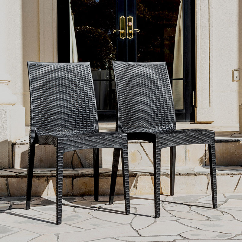 チェア ラタン調 ガーデンチェア 雨ざらし ガーデン セット ベランダ バルコニー 椅子 いす アウトドア 屋外 肘なし 6脚セット 外 エクステリア おしゃれ