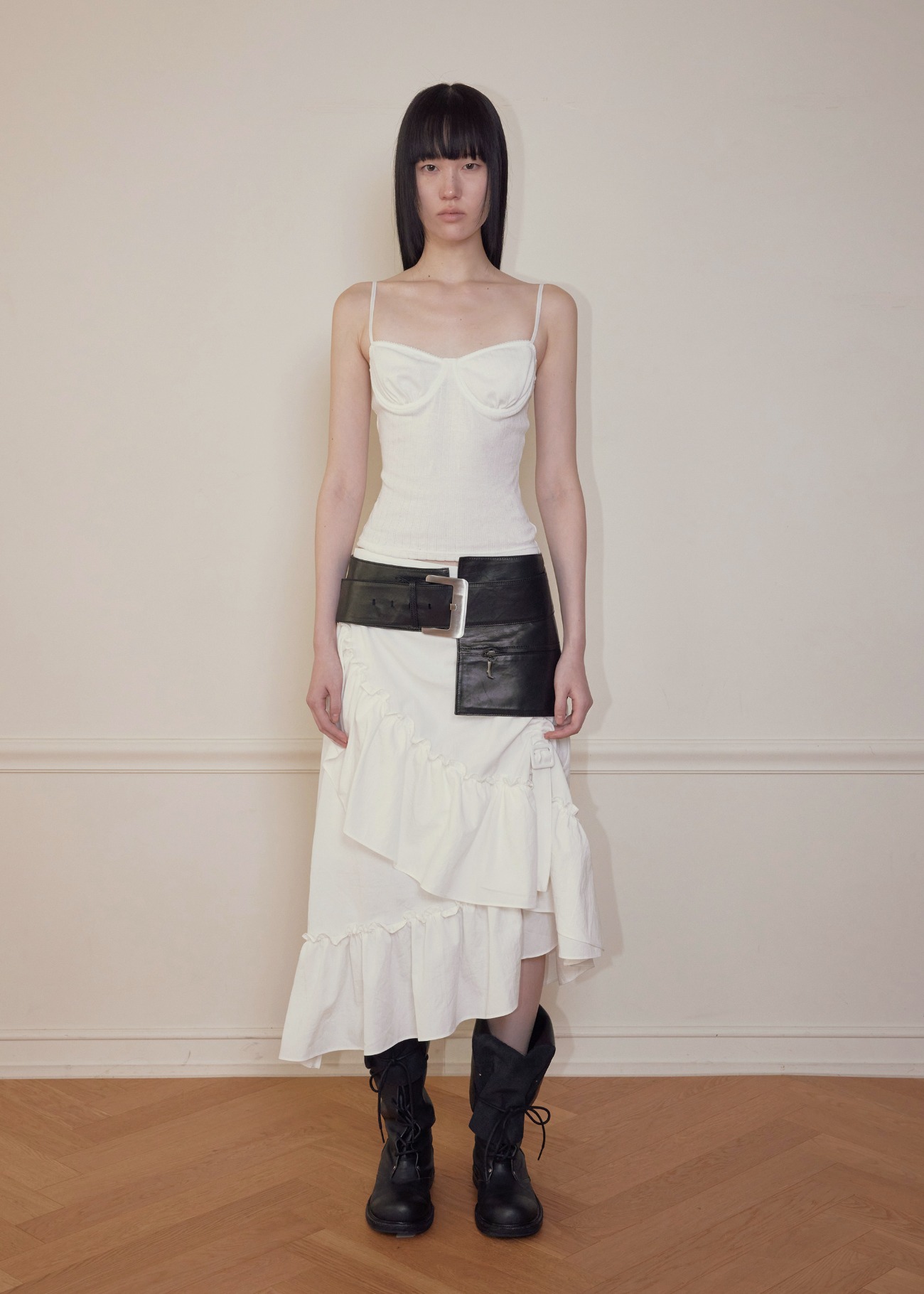 【bohemseo】 CONTOUR TANK TOP, IVORY 正規品
