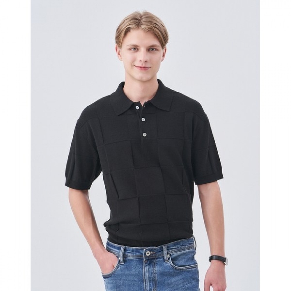 (ヘッジズ) 24SS ブラックリネンブレンドティッシュカラーニット HZSW4B562BK