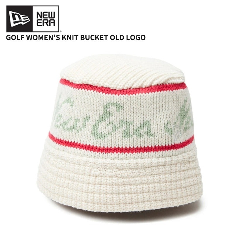 ニューエラ ニット バケハ NEW ERA Women s ニットバケット オールドロゴ クリーム ゴルフ 帽子 ニット帽 バケットハット 女性