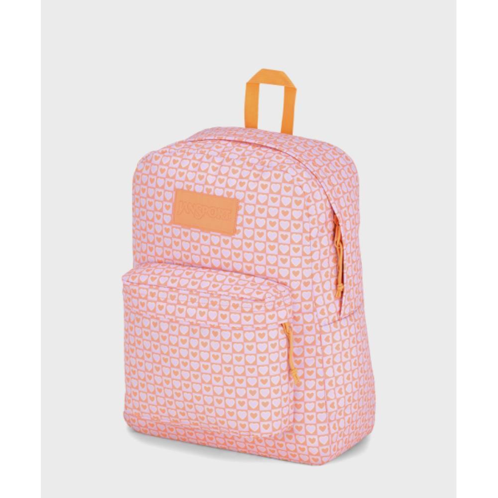jansport Super Break Plus Laptop HYPED HEARTS PINK JS0A4