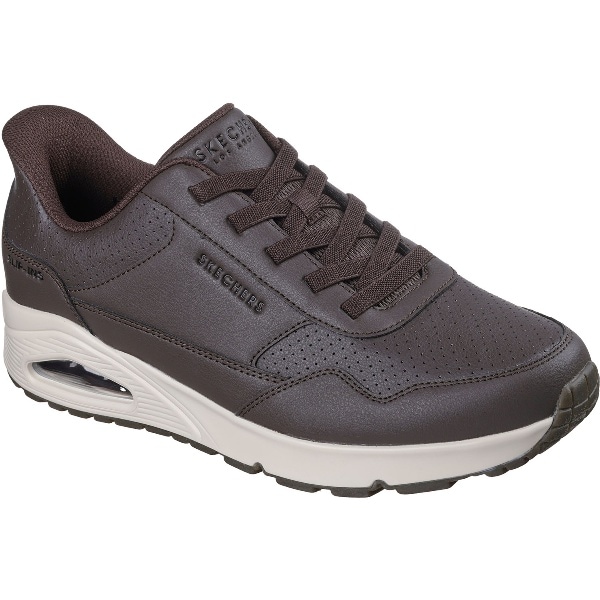 返品交換不可 在庫一掃セール Skechers スケッチャーズ UNO-BANKSIA LUXE カジュアル シューズ 183023-CHOC メンズ