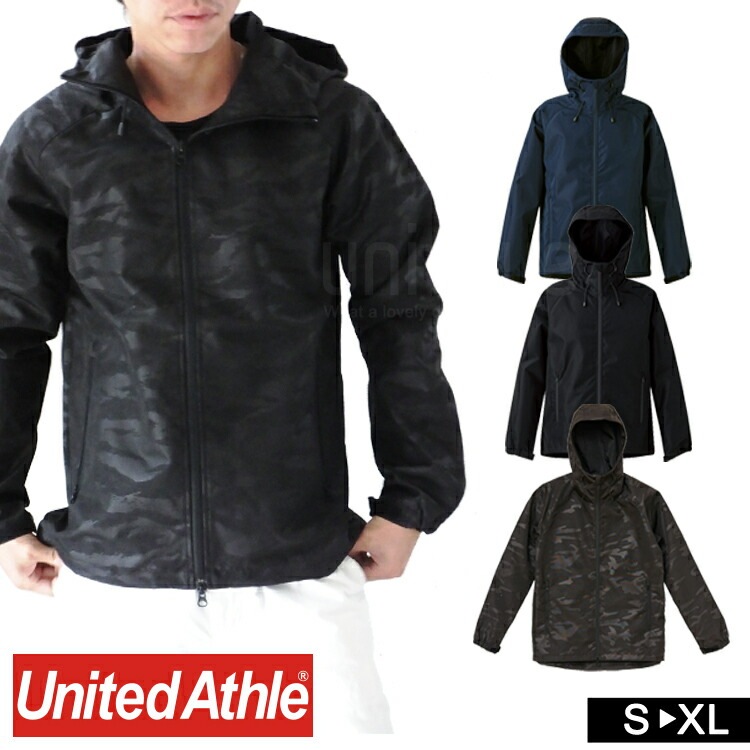 マウンテンパーカー United Athle ユナイテッドアスレ 7483-01 シェル パーカ 一重 ジャンパー ユニセックス アウター カモフラ ペイズリー はっ水 防風 アノラック アウトドア