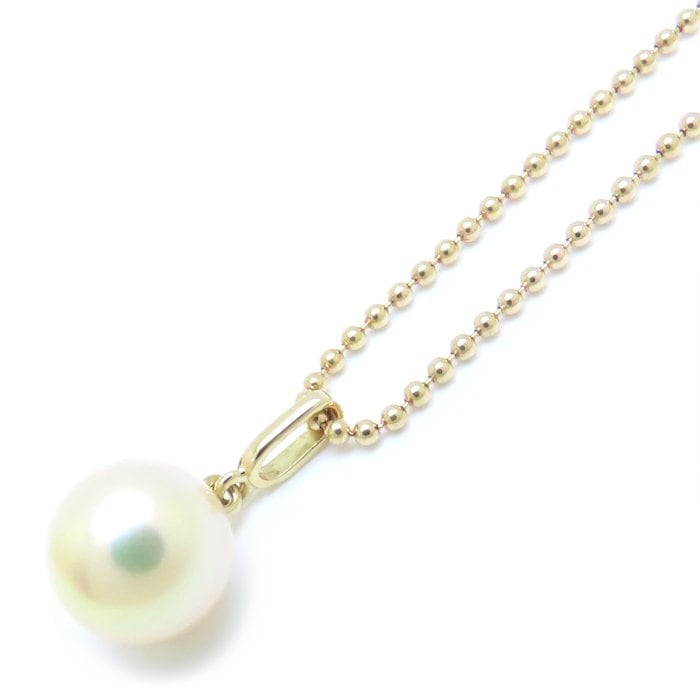 パール ネックレス 真珠8.1ミリ K18YG イエローゴールド/293553【中古】