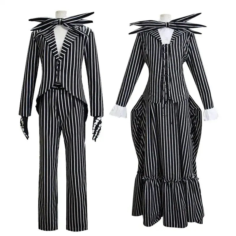 男性 コスプレ コスチューム コスプレ衣装 クリスマス ジャック スケルトン ジャック ナイトメアー ビフォア クリスマス 男女兼用 フルセット サリー ハロウィン