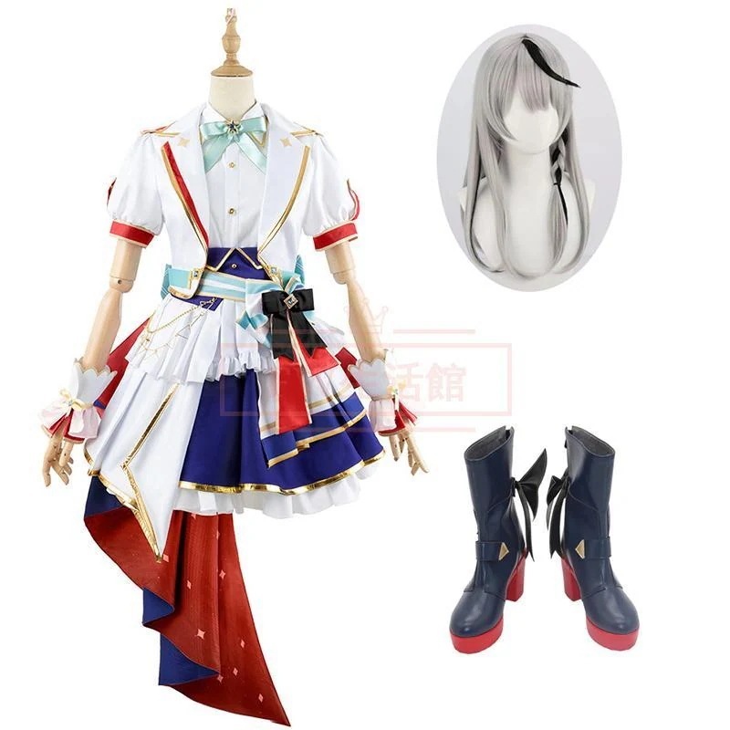 工場直販バーチャルYouTuber VTuber 4周 沙花叉クロヱ コスプレ衣装 ウィッグ靴 コスチューム 演出服 アニメ ゲーム ハロウィン 変装
