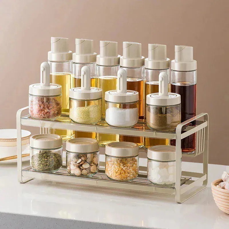 メガ割 自作調味料ボック収納兼調味料ジャキッチン用家庭用コンプリートオイル＆ソルトボトルセット43福袋