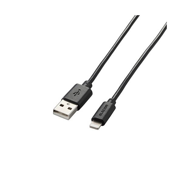 (5個セット)エレコム Lightningケーブル/まとまるケーブル/形状記憶/抗菌/1.0m/ブラック MPA-MUAL10BKX5