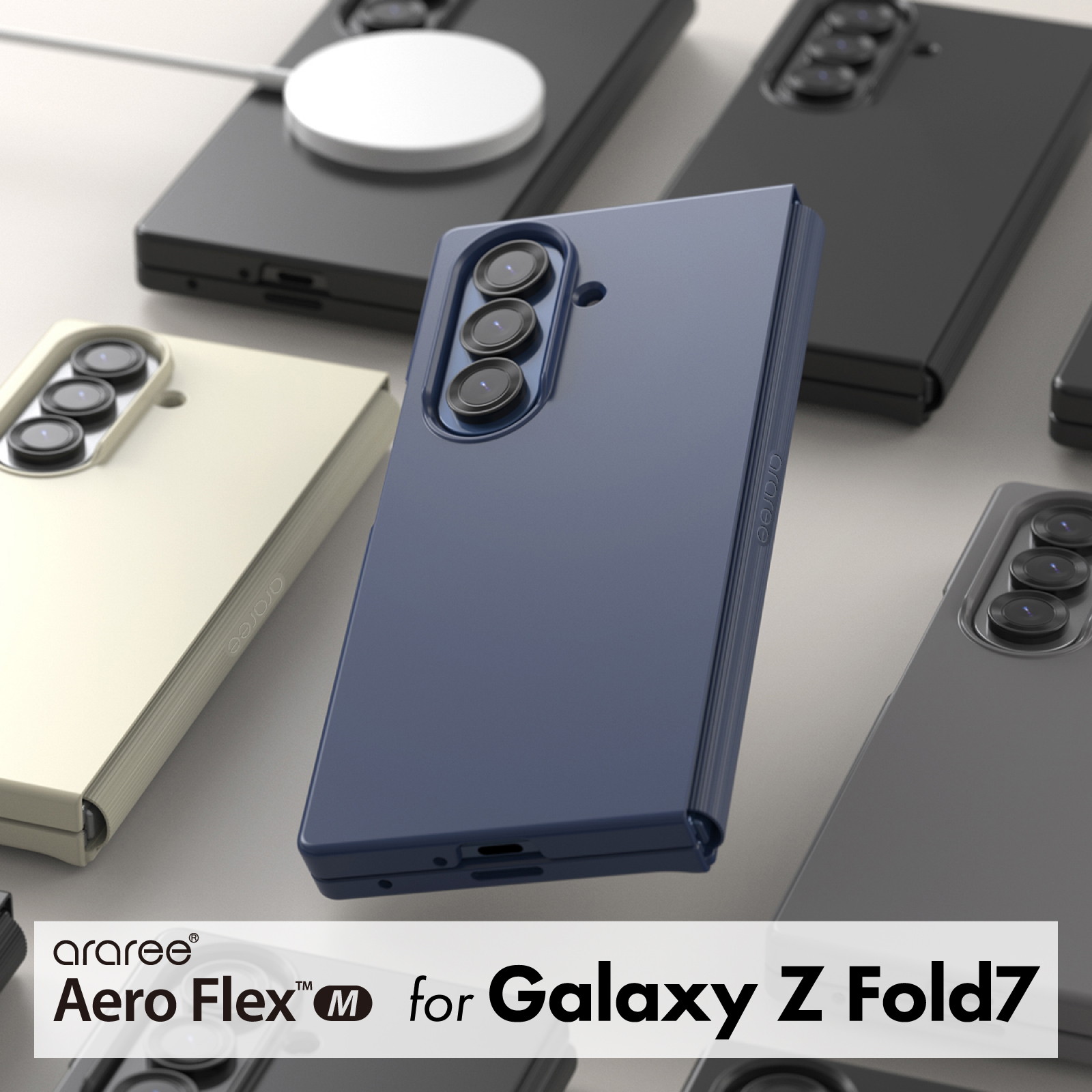 Galaxy Z Fold7 対応 ケース 耐衝撃 MagSafe 対応 ヒンジ 保護 スマホケース シンプル マグセーフ 携帯ケース カバー Aero Flex M