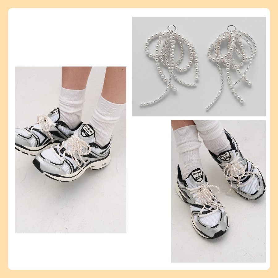 [マンデーエディション 真珠シュチャーム/シュレースチャーム] PEARL TASSEL SHOELACE CHARMS(SET)