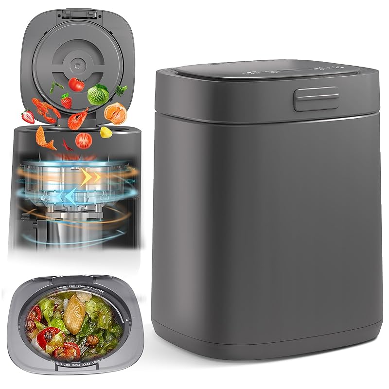 生ごみ処理機 家庭用 コンポスト生ごみを肥料にして 量も約90%減らす 大容量 密閉防臭 高温乾燥 消臭 粉砕一体化 小型 生ごみ減量乾燥機 ゴミ箱 ふた付き お手入れ簡単 自動家電 キッチン用品1