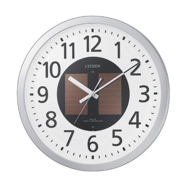 CITIZEN シチズン ソーラー電源電波掛時計 RHYTHM リズム時計 4MY815-019 シルバーメタリック色