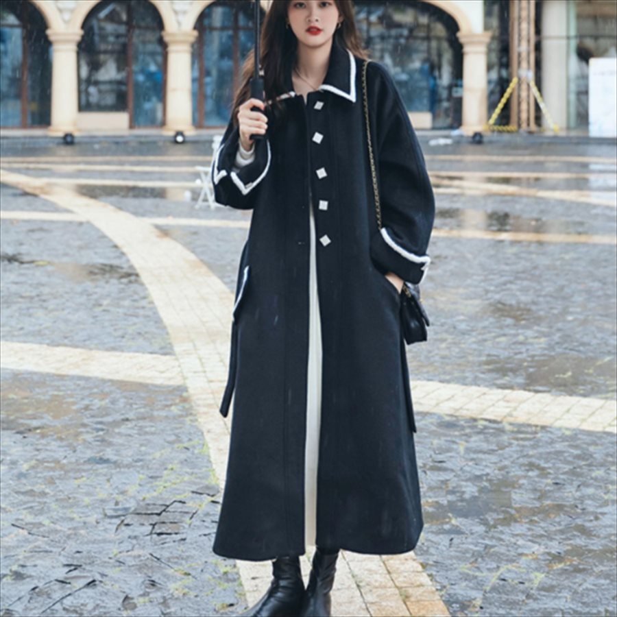 アウター ロングコート 羽織り 2色 チェスターコート ロング ロング丈 ミモレ丈 袖あり 長袖 Vネック フレア Aライン 無地 厚手生地 ウール かわいい 大人可愛い 綺麗 シンプル