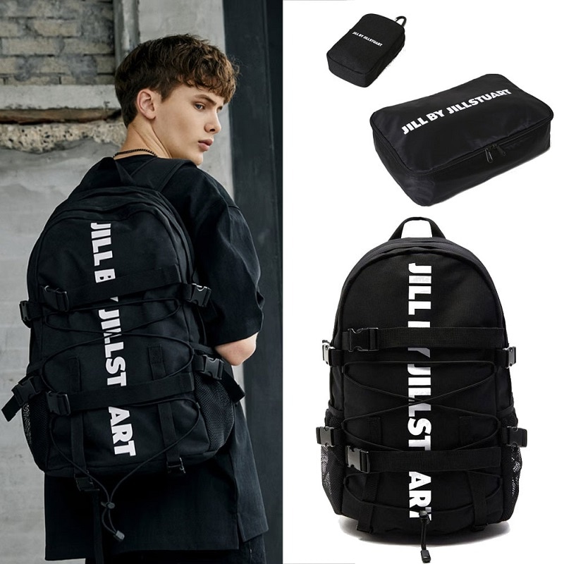 Black Cordura Logo Buckle Backpack 男女兼用 【無料贈呈品で旅行ポーチ+財布】