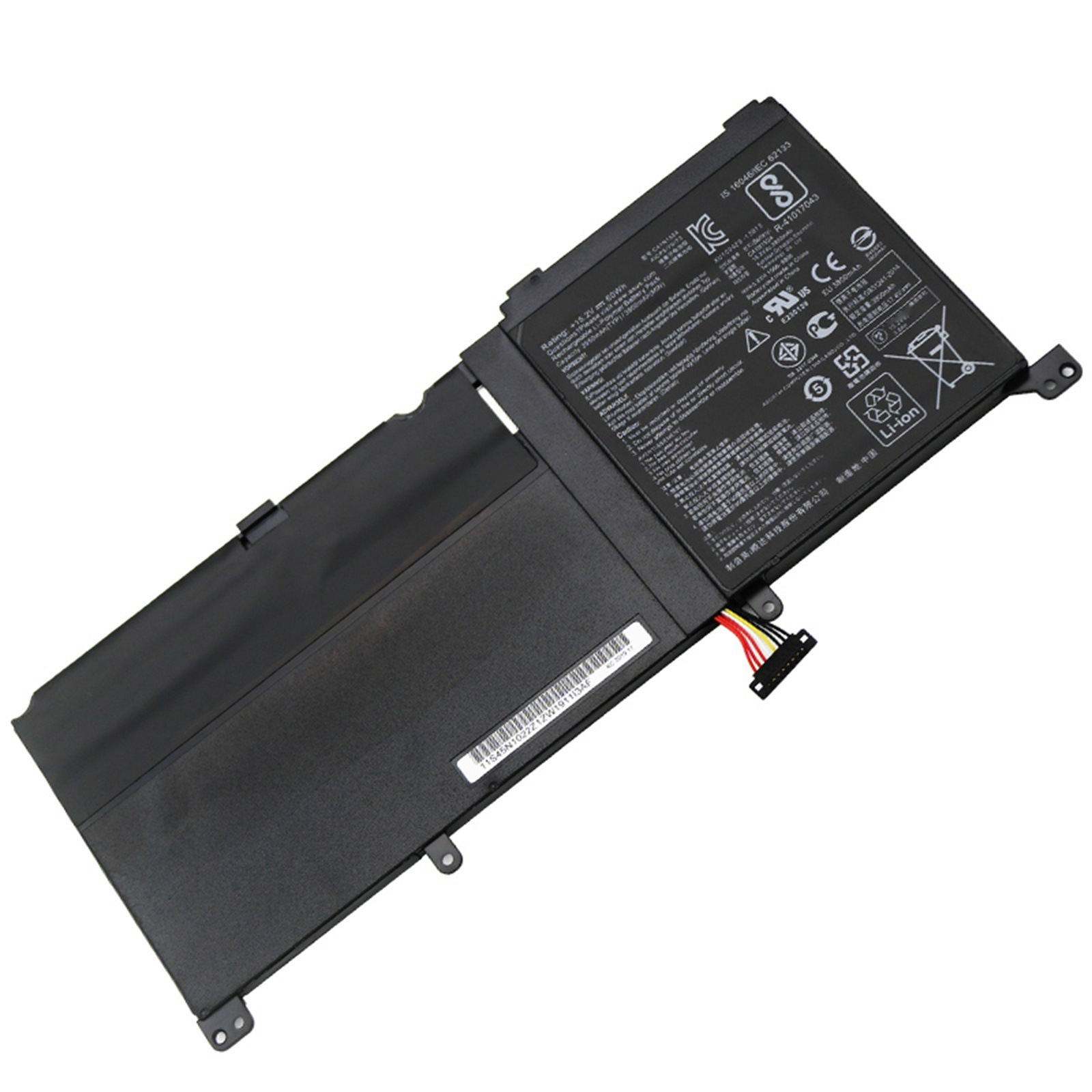 C41N1524 電池・Asusノートパソコン互換 60Wh/3800mAh Zenbook Pro UX501V UX501VW N501VW G501VW G60V C41N1524 交換用のバッ