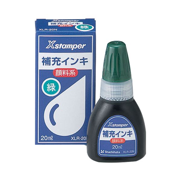 (まとめ）シヤチハタ Xスタンパー 補充インキ顔料系全般用 20ml 緑 XLR-20N 1セット（12個）(×3セット)