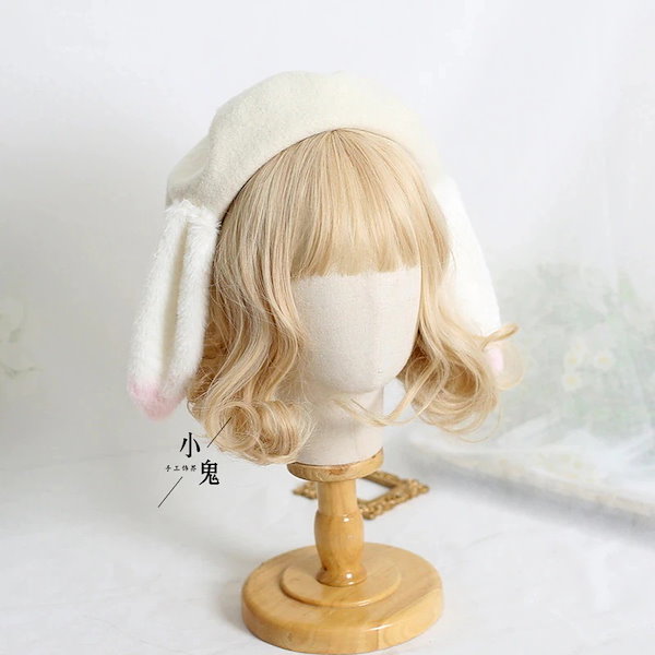 Qoo10] 甘くて可愛い和うさぎ耳ベレー帽ロリータ少