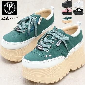 ヨースケ 厚底スニーカー レディース ローカット 歩きやすい 8cm 厚底フラット 厚底シューズ 靴 公式SHOP特典キズ補修液付