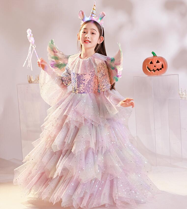 新规入荷続々 ユニコーン ハロウィン コスプレ 子供 女の子 ワンピース ドレス 精霊 ハロウィン衣装 キッズ ティンカーベル フェアリー チュチュ カチューシャ付き 精霊 キッズ コスチューム 変装