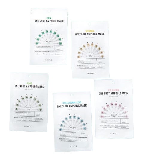 ワンショットアンプル マスクパック 50枚（5種の中から1つ選択）/アロエ/コラーゲン/ビタミン/シカ/ヒアルロン