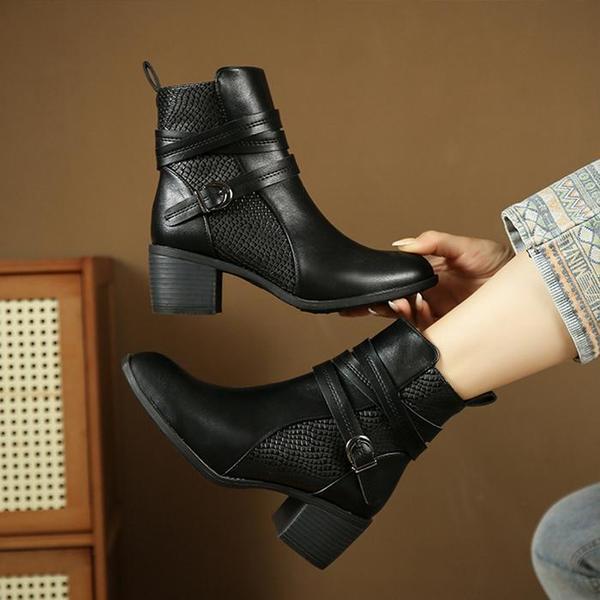 [] ヘビ柄レディースブーツ アンクルXF5788-H17 (S11373063)