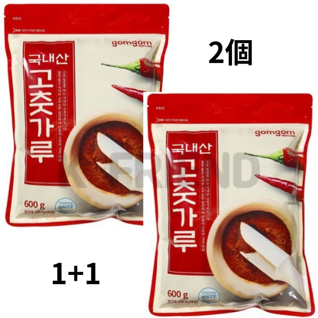 [1+1] 韓国産小麦粉 600g x 2個 韓国産 唐辛子パウダー キムチ用 唐辛子 辛い 唐辛子粉 キムチ用 唐辛子粉 チゲ用 唐辛子粉 スープ用 唐辛子粉 韓国料理 必須 調味料