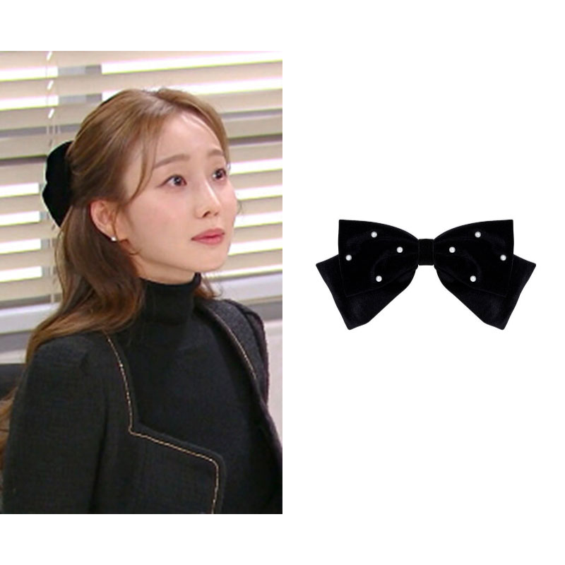 [ムンイェウォン着用]ベルベットリボンヘアピン/韓国ファッション/韓国ファッションスタイル/韓国ストリートファッション/SNSで人気/韓国の人気ブランド