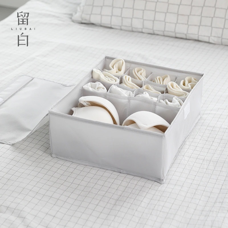 厚め水洗い可能なオックスフォードの下着収納箱蓋付き学生寮用下着靴下ブラジャー整理箱