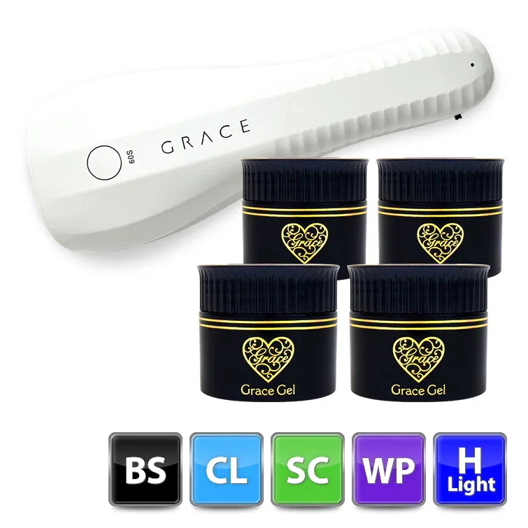 グレースジェルよくばりセット（ベース・クリア・スカルプ・ワイプレストップ）＋ハンディライトセット