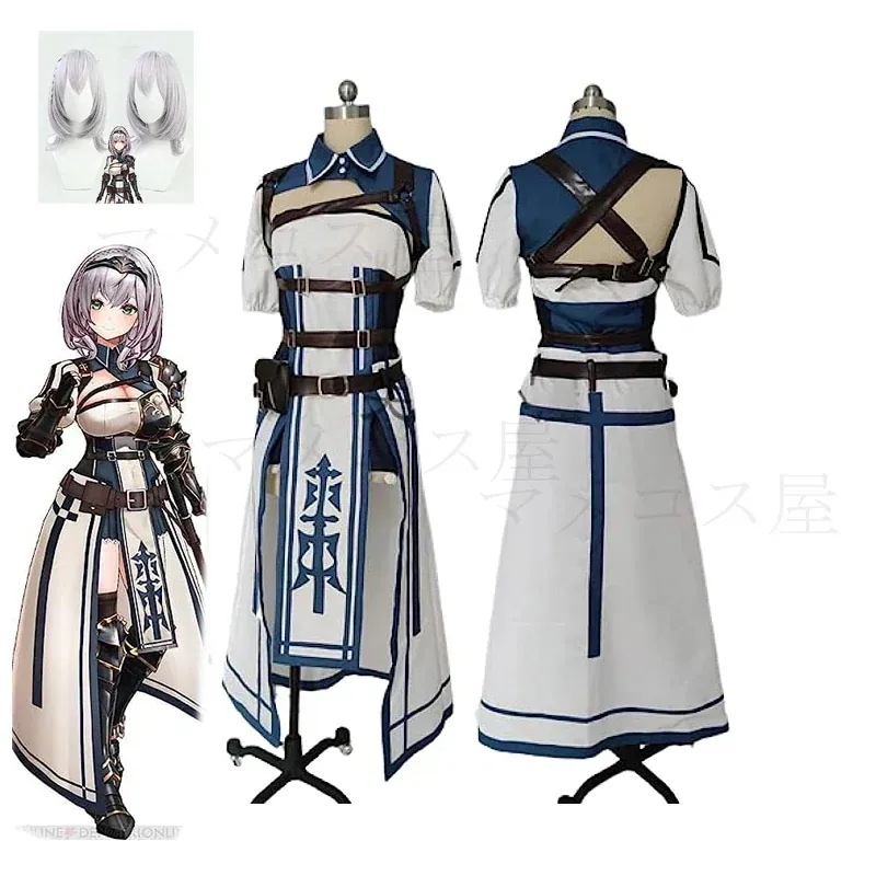 wusuobic[迅速な出荷]白銀ノエル　コスプレ　しろがね ノエル　にじさんじ　バーチャル　YouTuber Vtuber 　ウィッグ　コスチューム 高級 ハロウィン 学園祭 祭り