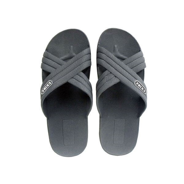 （まとめ）ニッポンスリッパ クロスサンダル ダークグレー M 26.0cm[x10セット]