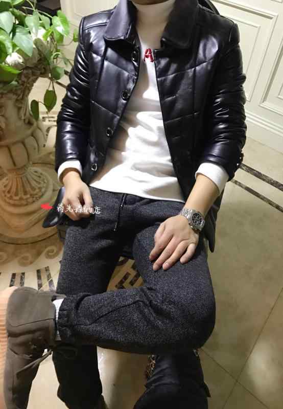 ソフト ワックス シープスキン サーマル クリップ ダウン コットン メンズ ファー 襟 取り外し 可能 レザージャケット