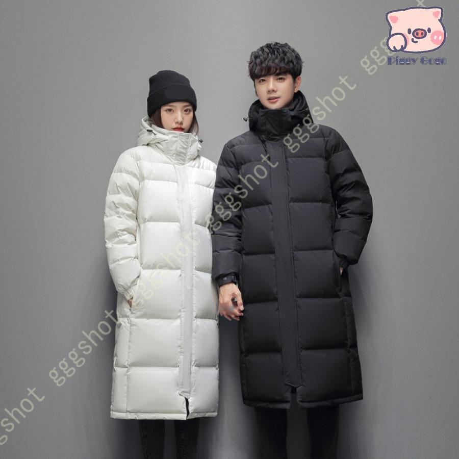 冬の特恵ロング コート レディース ダウンジャケット フード付き 膝下 秋冬 防寒 防風 軽量 厚手 着痩せ おしゃれ 通学 通勤 お出かけ 男女兼用 メンズ アウター