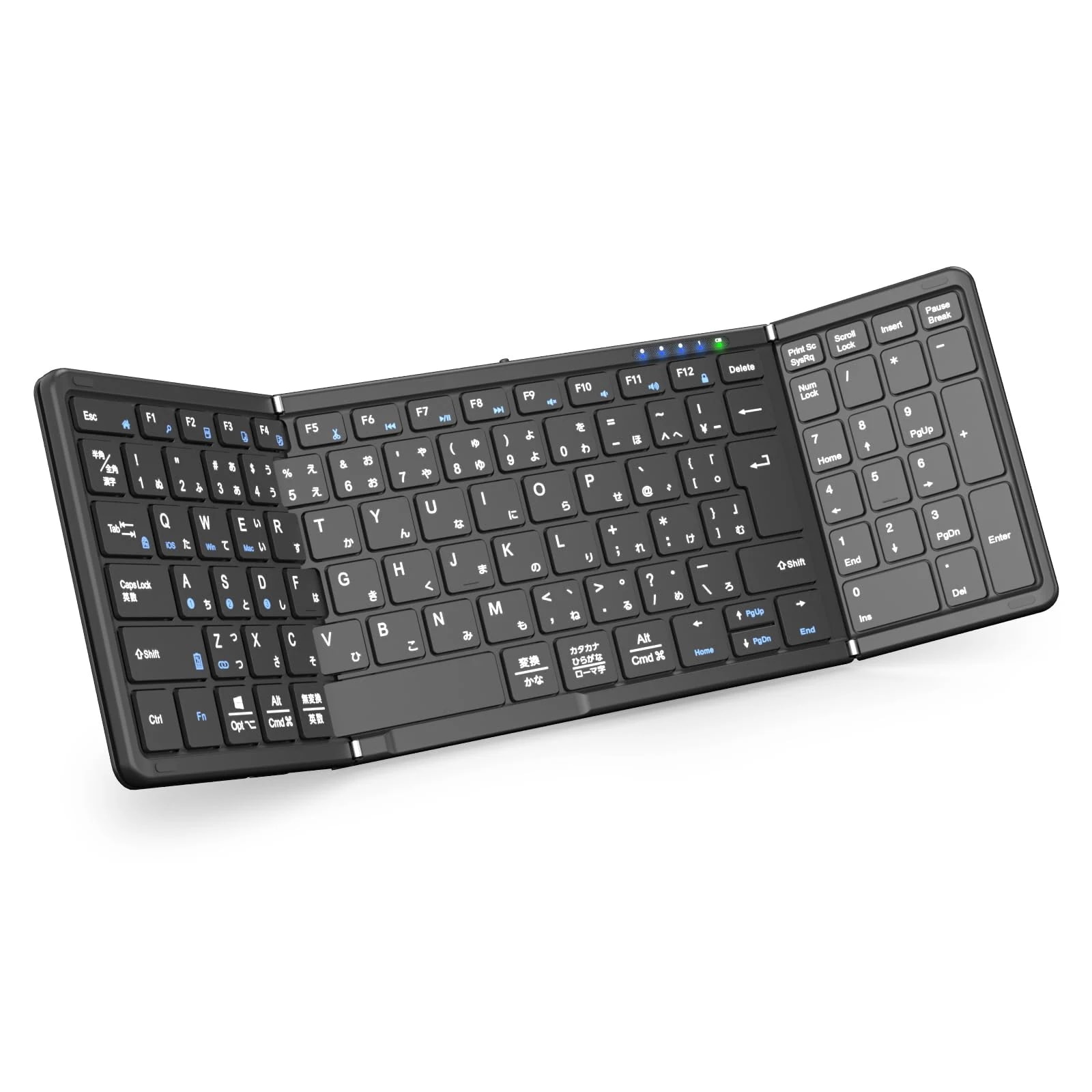 【最新型】Omikamo Bluetooth キーボード 折り畳み式 ワイヤレス テンキー付き 日本語配列 ipad キーボード 左右Shiftキー/L型Enterキー搭載 フルサイズ マルチペアリン