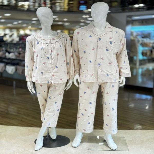 WP8873R_ラブリー裏起毛綿100カップルパジャマセット