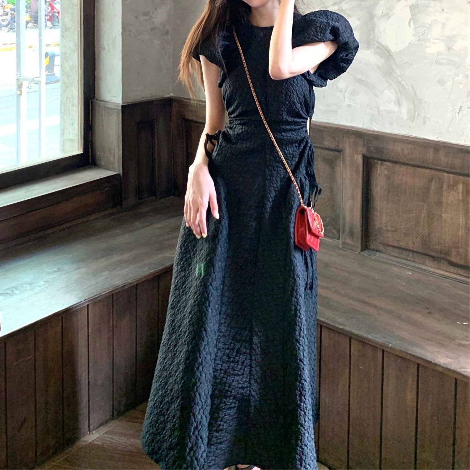 ウエストオープンワンピース