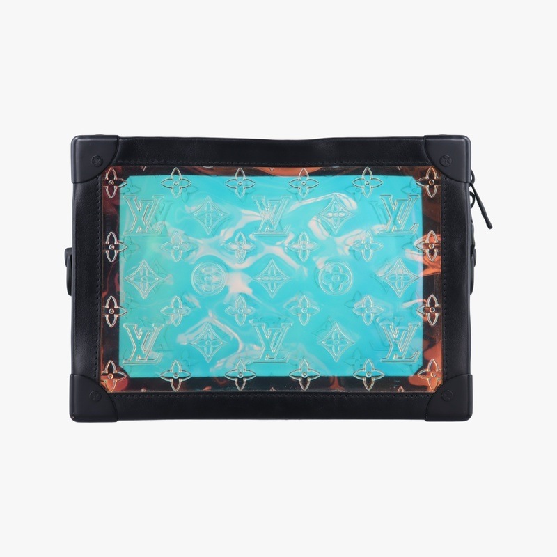 ソフトトランクホログラム×ブラックモノグラム プリズム×カーフレザーM55932DU5119中古