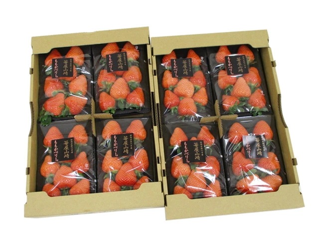 静岡県 =苺屋山崎 ももかベリー= 秀品 4pc（1pc 約250g）x2箱 いちご 予約 1月下旬以降