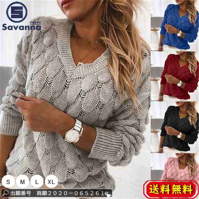 【2点購入で10％OFF】【即納】トップス 新作 セーター レディース 秋 編みニット ニットトップス 体型カーバー ニットソー 5色 長袖 マリン Vネック ゆったり 通勤 着痩せ オシャレ ニット 5,304円