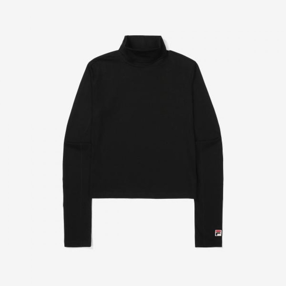 フィラ コットン混合ストレッチ モックネック 長袖Tシャツ FS2RLF3S01F