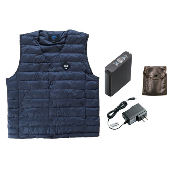空調服 TG22102 発熱防寒ベスト LIPRO2バッテリーセット M ネイビー