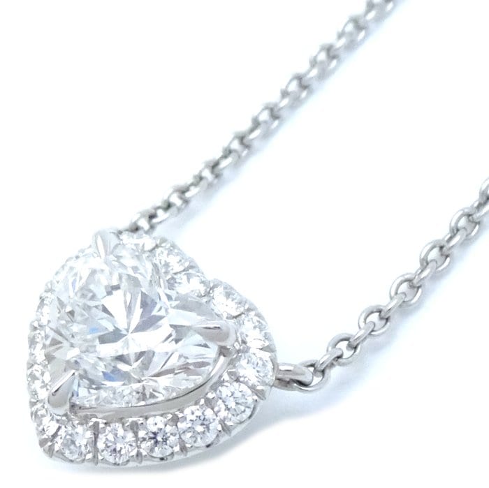 ハートシェイプ マイクロパヴェ ネックレス ダイヤモンド0.75ct PIDPHS010MIC Pt950/292670【中古】