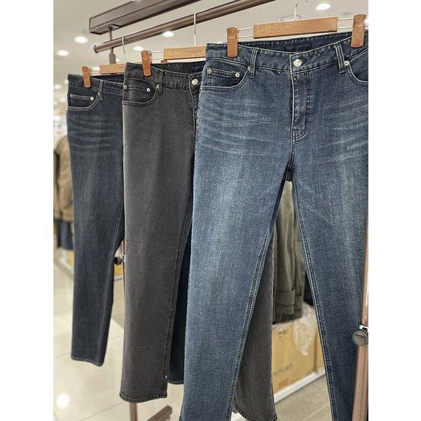 メンズ冬 裏起毛 ソフトタッチ 5ポケット ウォッシング デニム ジーンズ 3色_JK