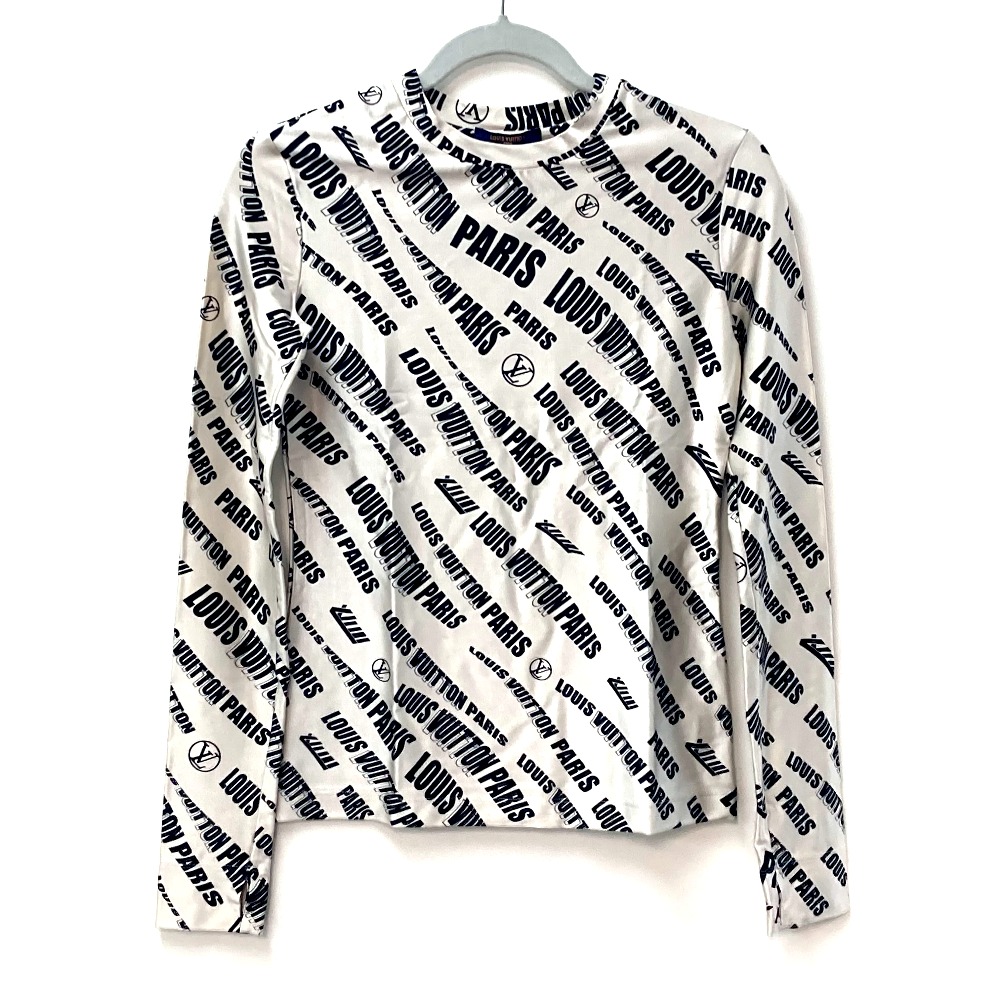 長袖シャツ FLTS86 シグネチャー ロゴ ロングスリーブ トップス 21SS アパレル 総柄/クルーネック レーヨン ホワイトベージュ