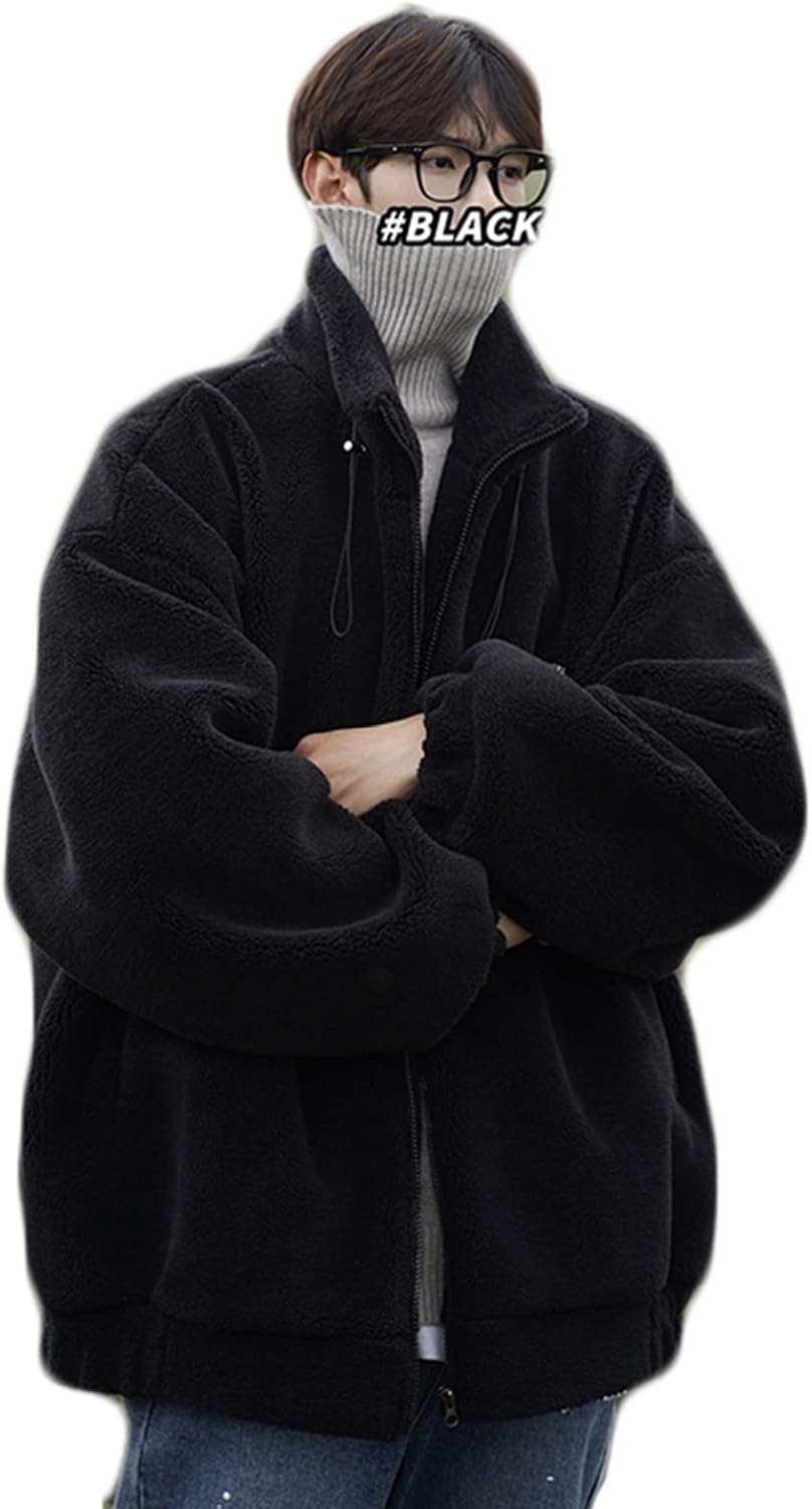 ボアブルゾン メンズ フリース ジャケット コート メンズ 無地 防寒用 秋冬着 裏起毛 スタジャン ジャンパー 厚手 アウトドア カジュアル 会社 学生