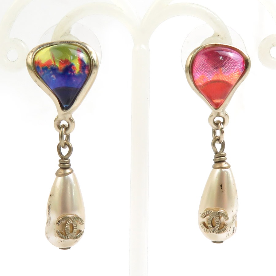 シャネル CHANEL ピアス ココマーク メタル/フェイクパール ゴールド/ホワイト/マルチカラー レディース e60860a