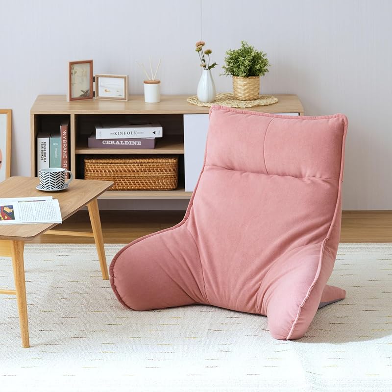 ドウシシャ 座椅子 背もたれ クッション ベッド ソファ ハイバック リクライニング コンパクト 肘掛け 1人掛け (約)幅78×奥行60~76×高さ46~61cm ピンク ATBL-PI